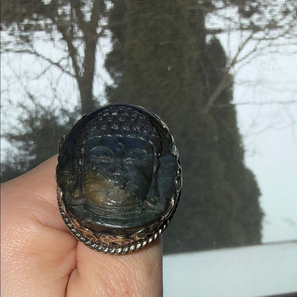 Buddha Labradorite Adjustable Ring - image 1